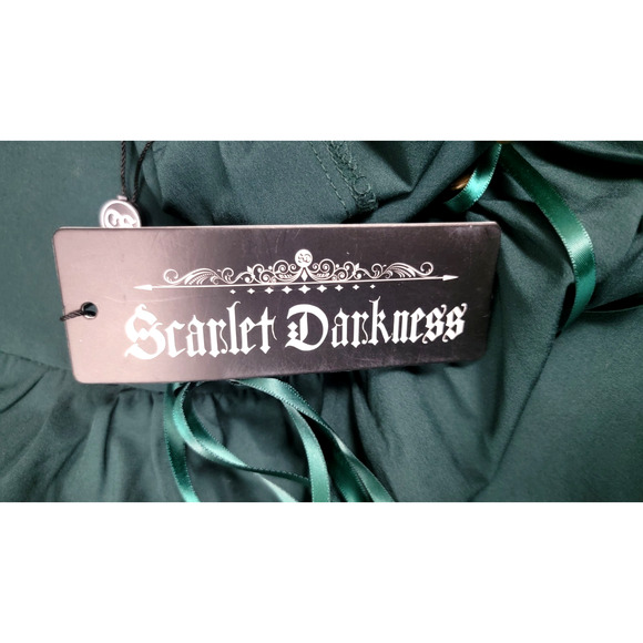 Scarlet Darkness Steampunk Gothic Maxi Skirt Women’s Small Teal Green Witchy - Picture 7 of 11